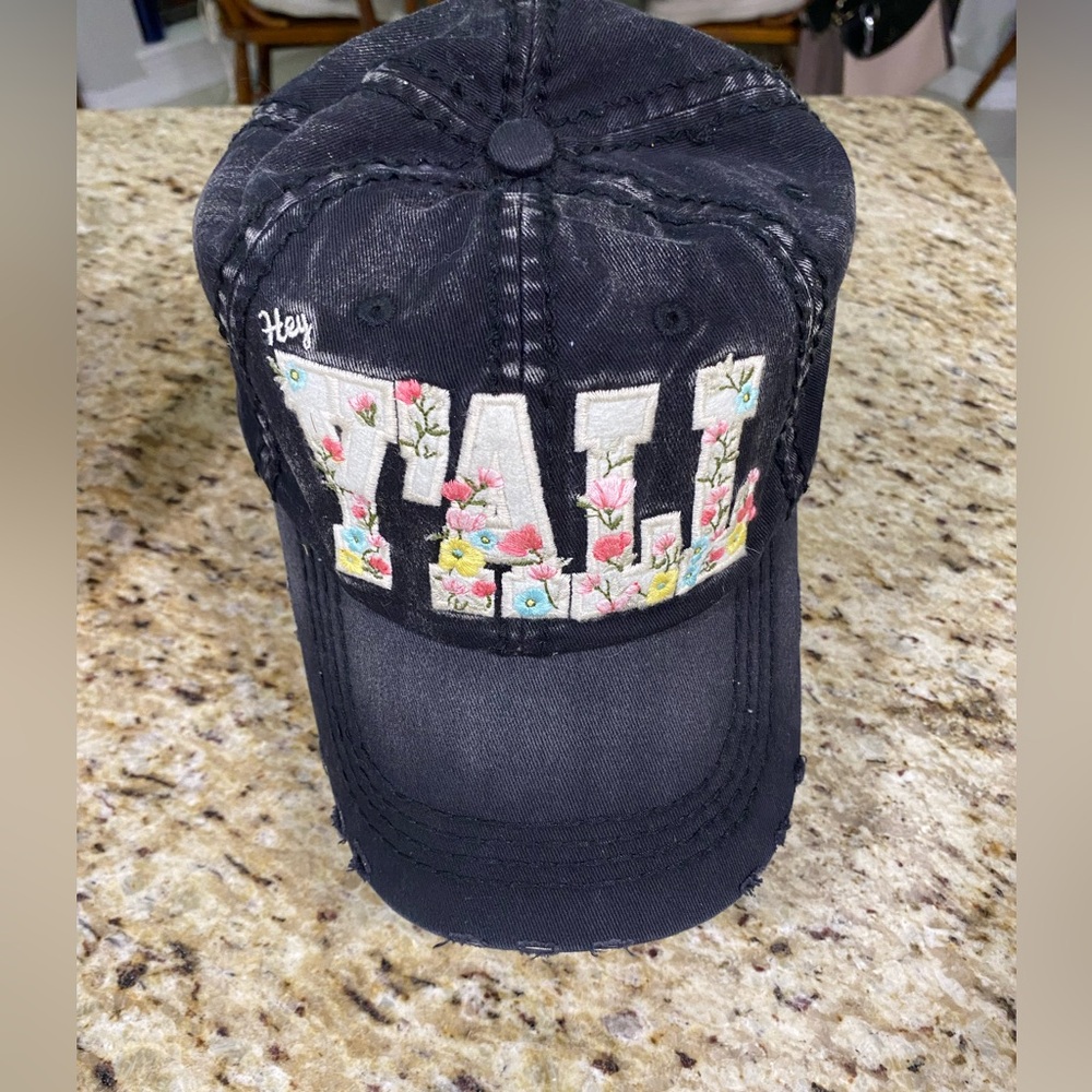 KBETHOS Distressed Floral Hey Y’all Ball Cap Hat Baseball Hat Southern Slang